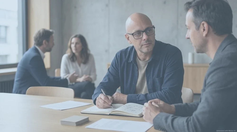 Besprechungssituation aus dem Hero der Fractional-Chief-of-Staff-Seite